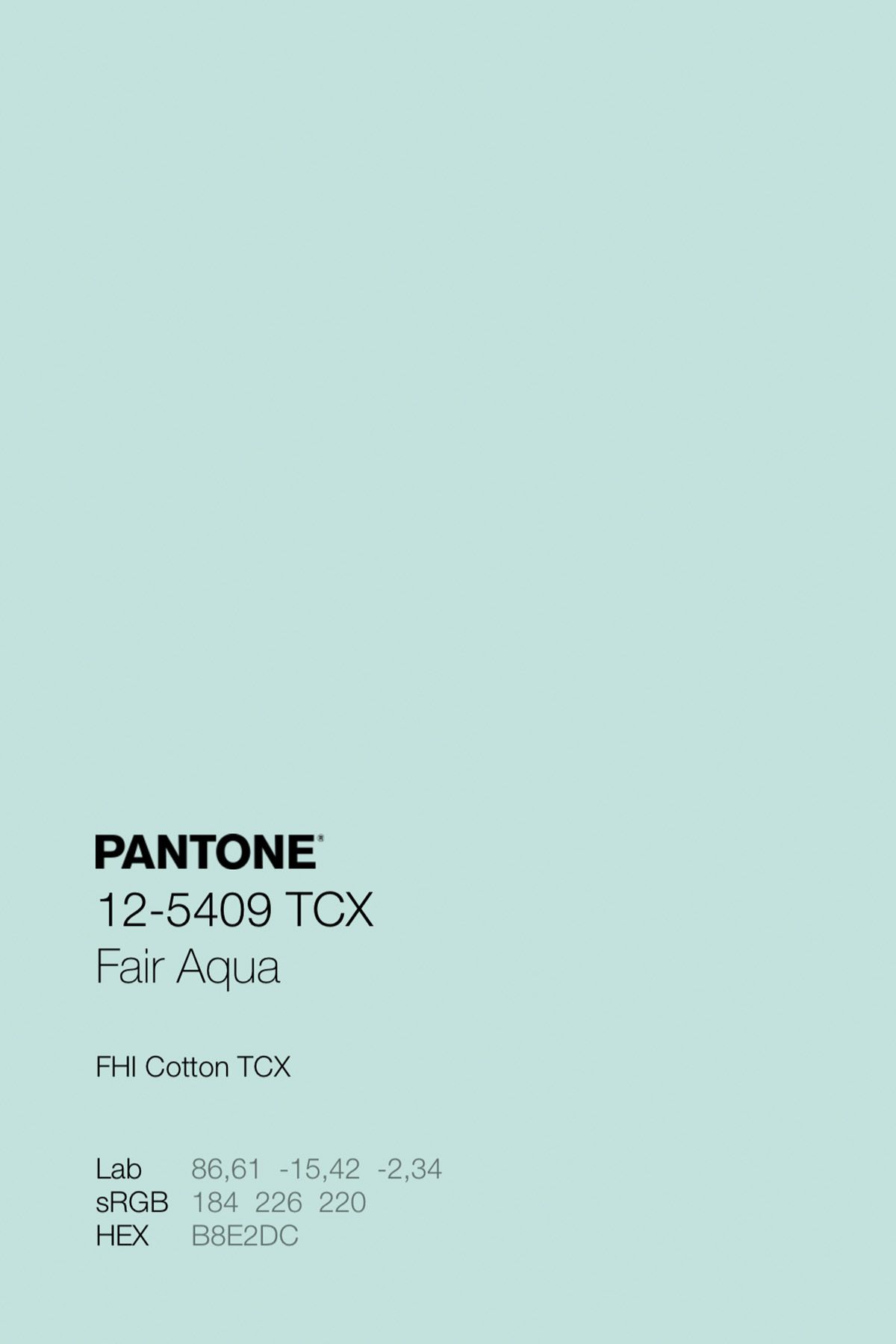PANTONE 12 5409 TCX Fair Aqua Color Code Lab SRGB HEX On Inspirationde