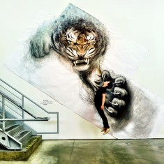 Animal Murals by Fiona Tang Appear to Leap from Gallery Walls