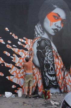 Beautiful Empowered Women Depicted in Orange Splashes of Paint