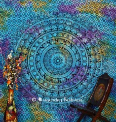 Blue Flower Hippie Tapestry