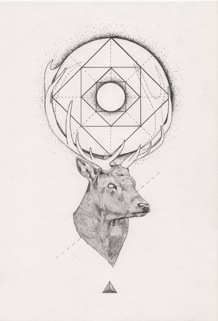 Tattoo Inspiration – (Geometric) Stag. A Peter Carrington illustration.