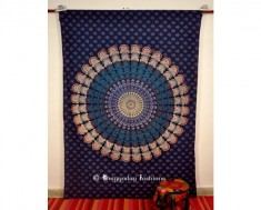 Blue  Mandala Hippie Wall Hanging Indian Tapestry