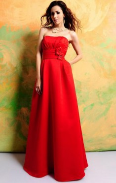 Fitted Long Discount Red Bridesmaid Dress