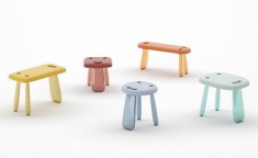 Colorful smiling face stool