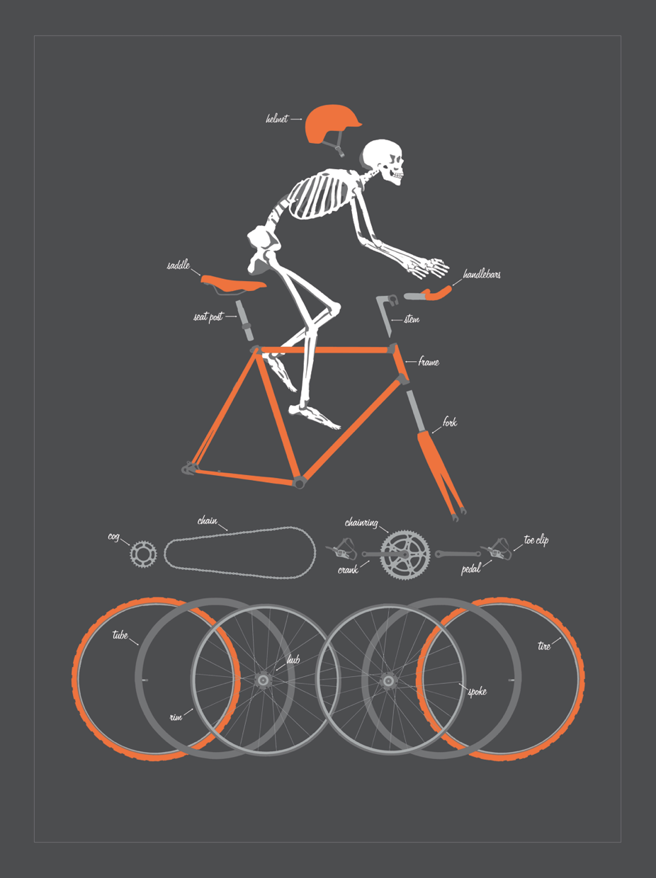 omg posters archive quotbicycle anatomyquot art print by doug harry 14867916658nk4g