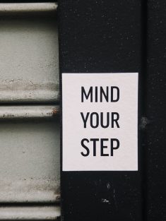 Mind Your Step Text Photo