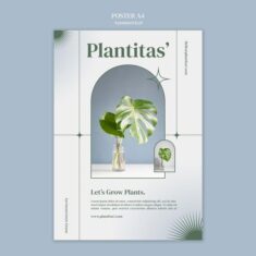 Free PSD | Growing plants poster template