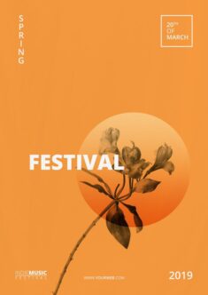Premium PSD | Spring festival poster template