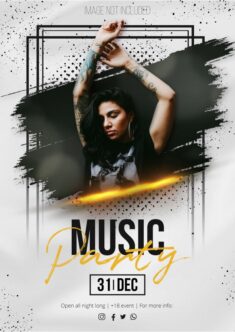 Free Vector | Modern music event poster with abstract brush stroke