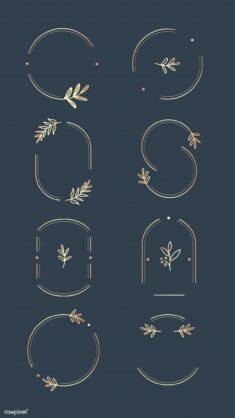 Download premium vector of Floral logo design collection on a aegean blue background vector by W ...