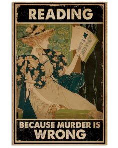 Reading Because Murder Is Wrong Flower Dress Lady poster poster canvas