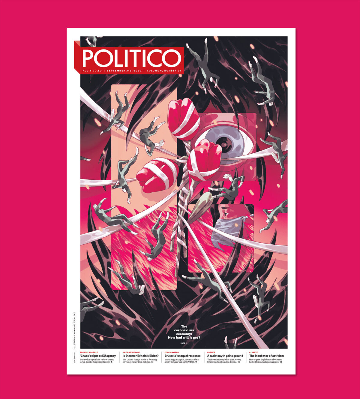 Front page cover illustration for Politico Euro newspaper.