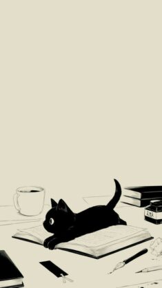 Books and Cats Wallpaper | Anime scenery wallpaper, Cute wallpaper backgrounds, Cute cartoon wal ...