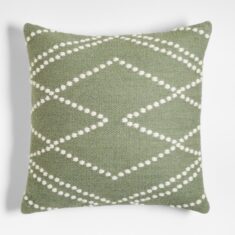 Byzan 23″x23″ Sage Kilim Decorative Throw Pillow | Crate & Barrel