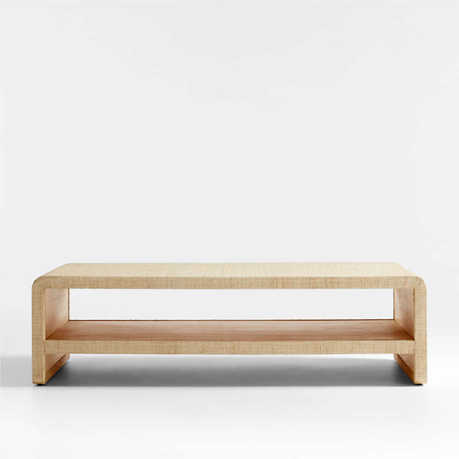 Meadow Grasscloth Coffee Table with Shelf + Reviews | Crate & Barrel