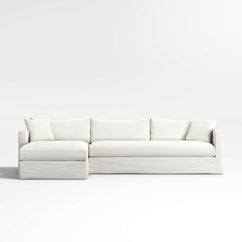 Willow II Slipcovered Left-Arm Chaise 2-Piece Sectional Sofa | Crate & Barrel