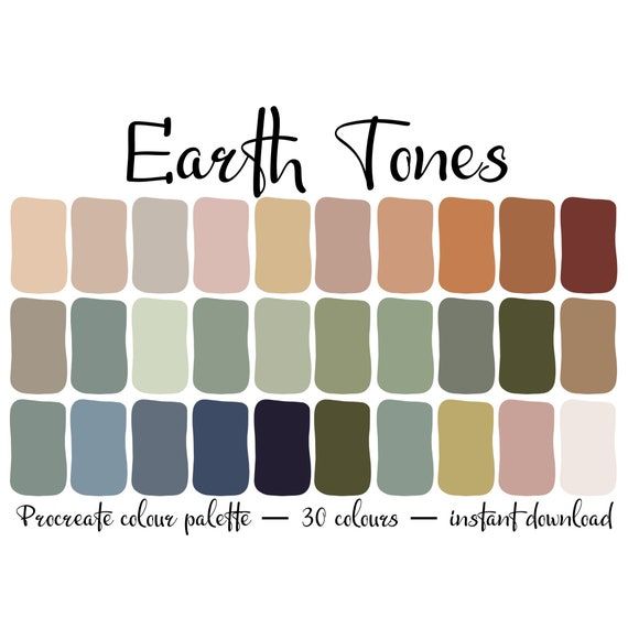 Earth Tone Colour Palette for Procreate – Etsy