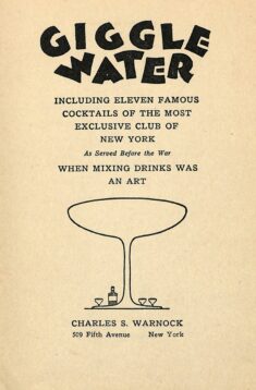 “Giggle Water” Book print (Title Page) , New York (1928) | Vintage cocktail poster