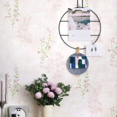 Light Color Wall Decor 31’L x 20.5W Non-Woven Moisture-Resistant Dense Flower Design Wallp ...