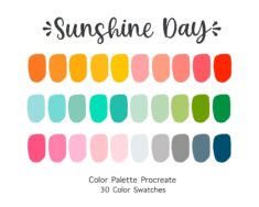 Procreate Color Palette Sunshine Day  Color Swatches  – Etsy