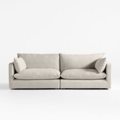 Unwind 2-Piece Slipcovered Sectional | Crate & Barrel