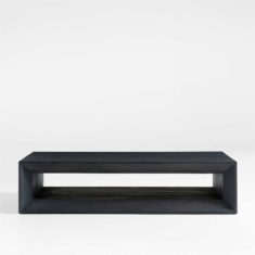 Vernon Rectangular Ebonized Coffee Table with Shelf | Crate & Barrel