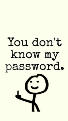 you don’t know my password | Iphone wallpaper quotes funny, Phone humor, Funny lockscreen