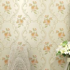 31′ x 20.5 European Wallpaper Roll for Girl’s Bedroom with 3D Effect Dense Flower Pa ...