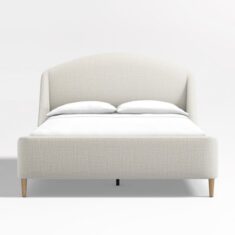 Lafayette Weave Natural Beige Upholstered Bed Frame | Crate & Barrel