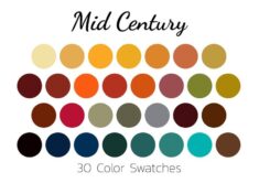 Mid Century Color Swatches Color Palette Ipad – Etsy