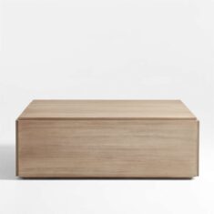 Troupe Square Pine Wood Coffee Table + Reviews | Crate & Barrel