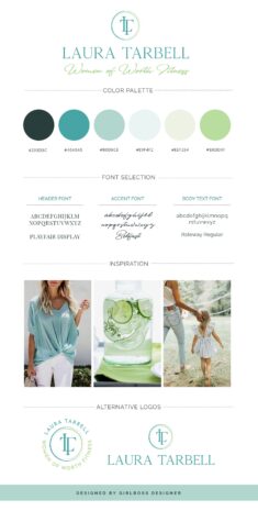 Turquoise & Green Branding for Health & Fitness Coach – Laura Tarbell – Gi ...