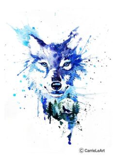 Wolf Print Wolf Wall Art Wolf Watercolour Print Wolf Art – Etsy