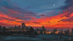 Aesthetic Sunset Anime Wallpaper HD
