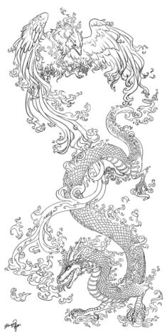 DragonPhoenix tattooCommission by yuumei on DeviantArt