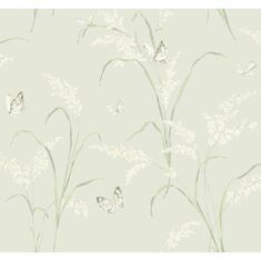 York Wallcoverings Black and White Tall Grass with Butterflies Wallpaper AB1815