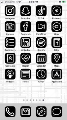 Black & White Ios 14 Aesthetic Iphone App Icons  50 Pack – Etsy