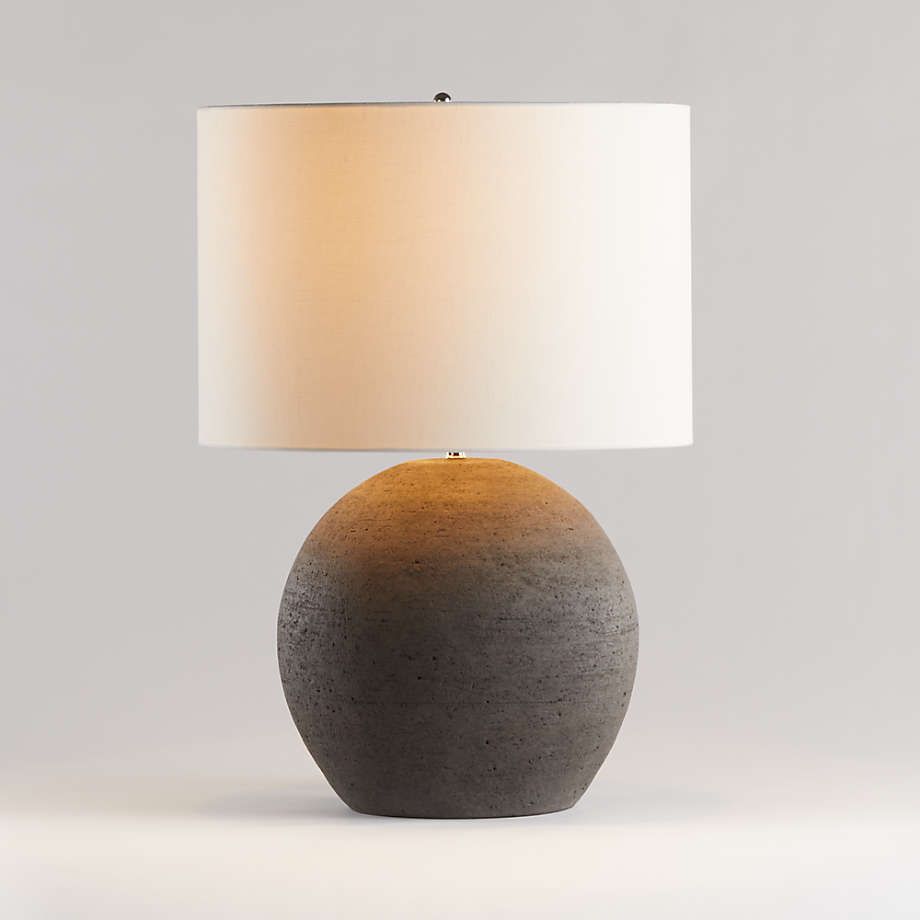 Esphera Grey Round Table Lamp, Set of 2 + Reviews | Crate & Barrel