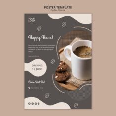 Free PSD | Coffee shop concept poster template