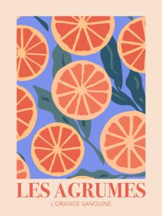 L’orange Sanguine Poster Colorful Wall Art Print Graphic Bright