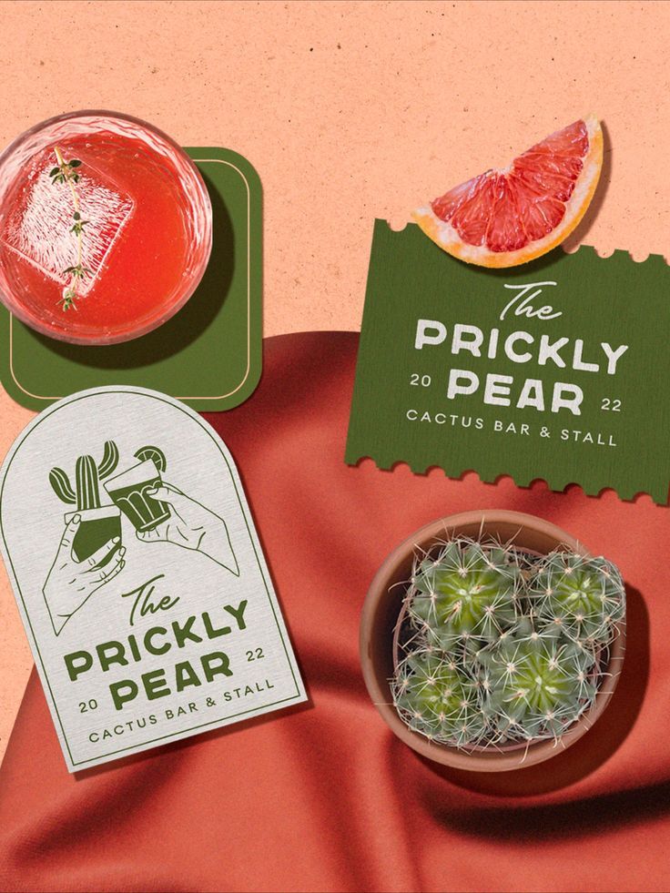 The prickly pear – Cocktail & cactus bar – Logo design / Logo Illustration