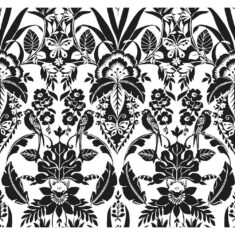 York Wallcoverings Botanical Damask Black Spray and Stick Roll (Covers 60.75 sq. ft.) CY1585  ...