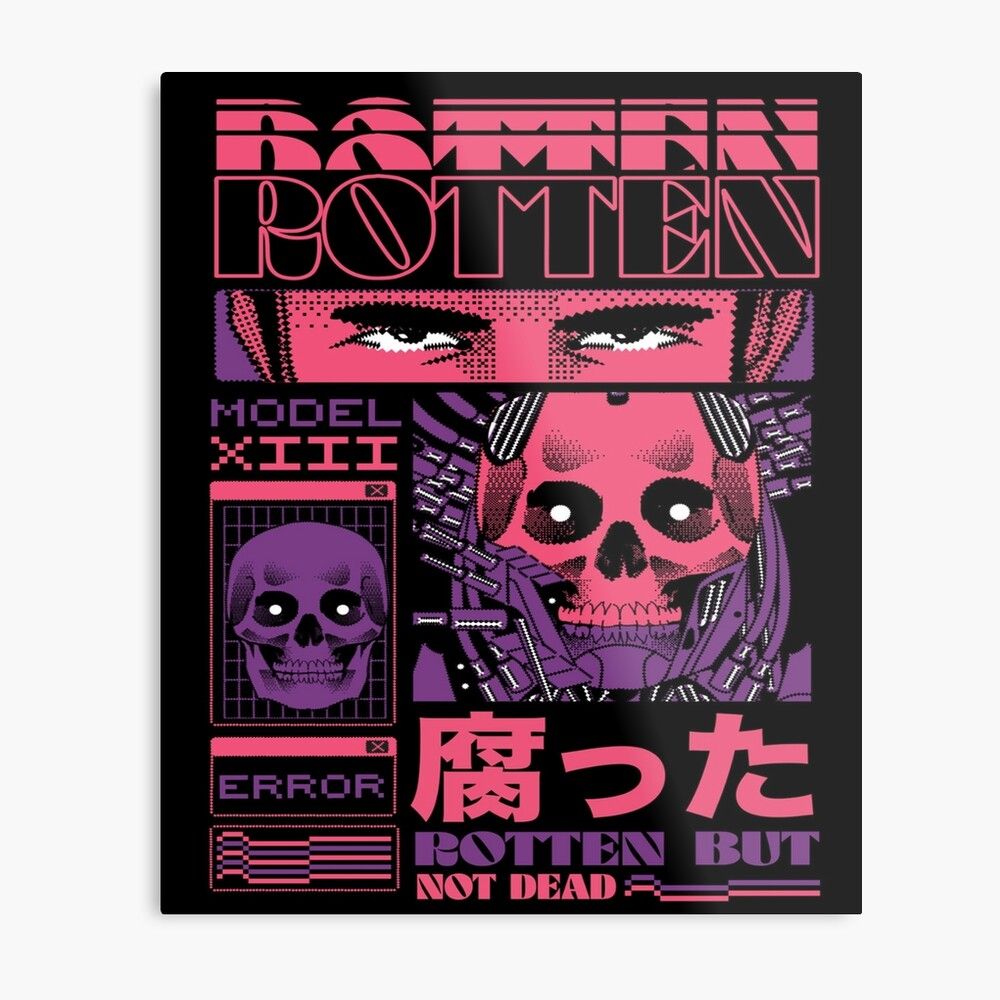 top japanese  Typography poster design Metal Print by Design Repo