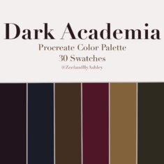 Dark Academia Inspired Procreate Color Palette, 30 Swatches, for iPad, Instant Download