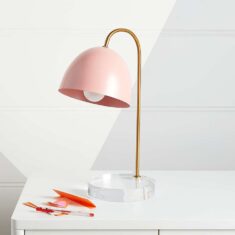 Glam Pink and Gold Kids Desk Lamp + Reviews | Crate & Kids