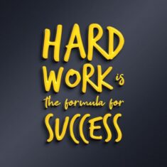 Premium PSD | Hard work is the formula for success – 3d quote