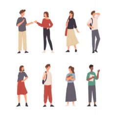 Premium Vector | Collection of people character illustration doing various activity in flat design