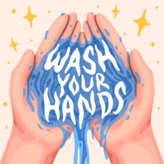 Premium Vector | Lettering quote illustration wash your hands
