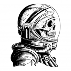 Premium Vector | Skull astronaut