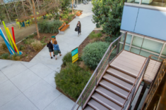 Precast Concrete Stair Treads Transform a Hip Outdoor Workspace in L.A.